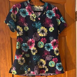GT Floral Print Women's M Scrub Top